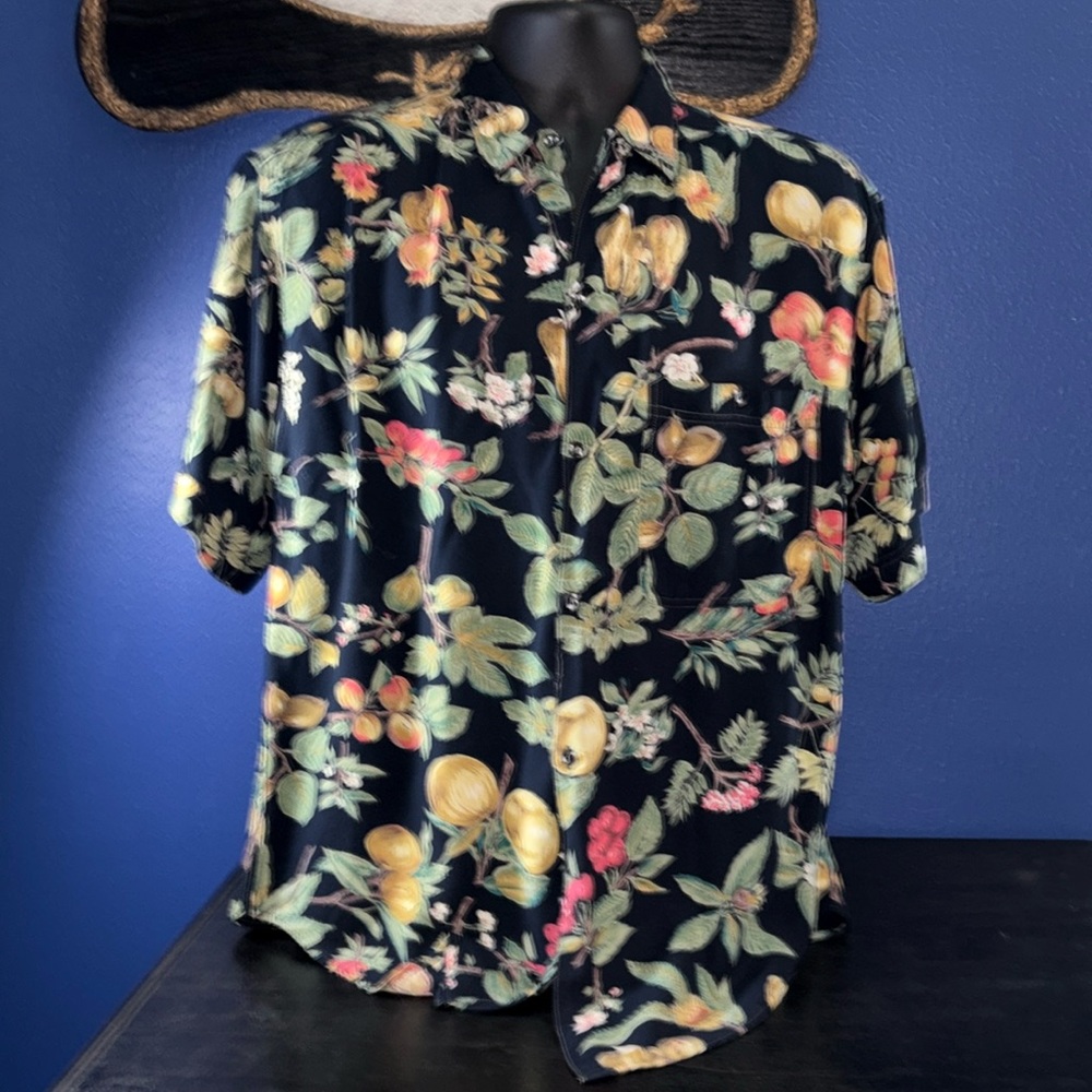 Vintage Goouch Button-Up Shirt – 1980s/90s – Floral & Fruit Print